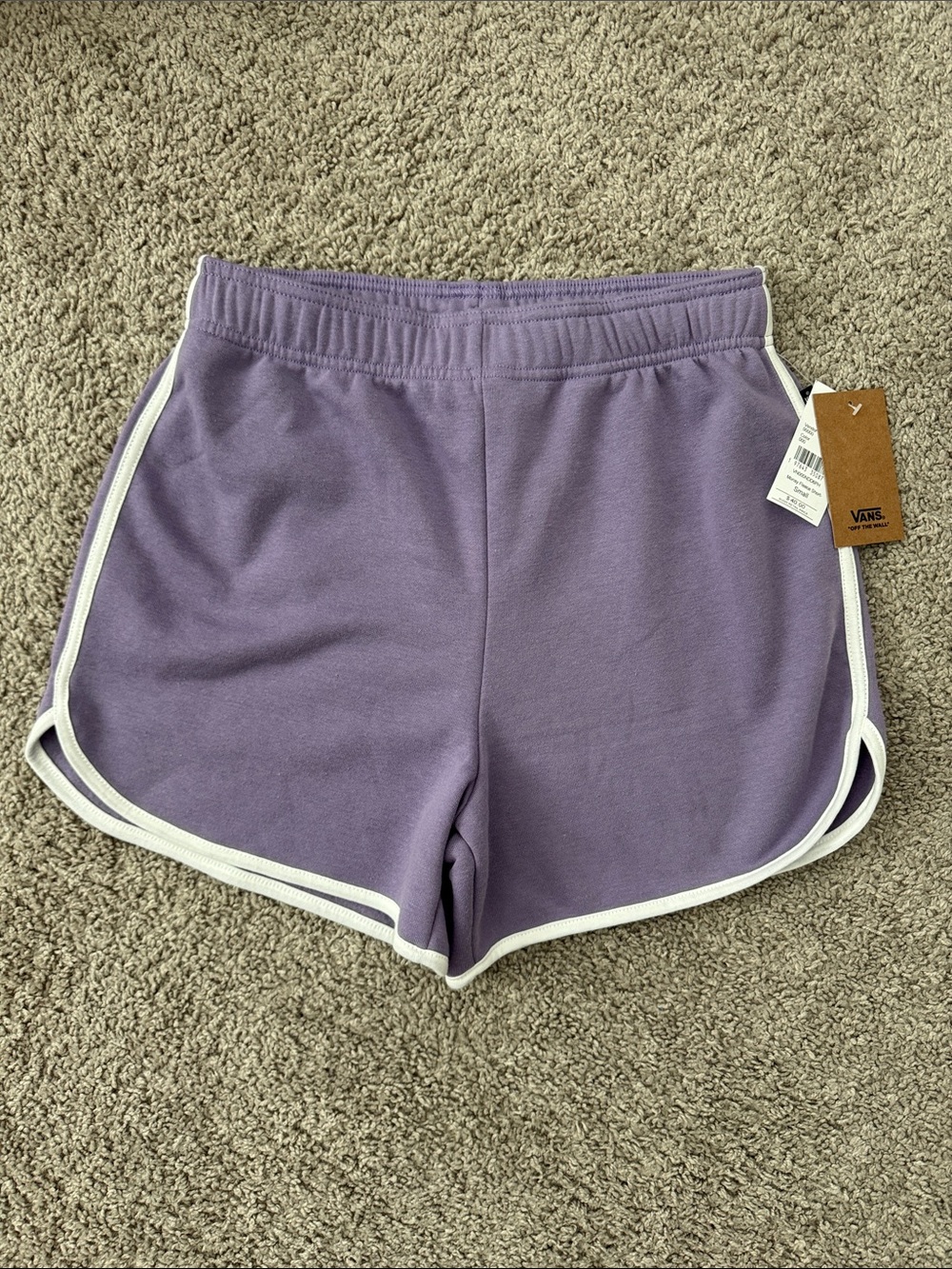 Vans Women's Lavender Athletic Shorts with White Trim
